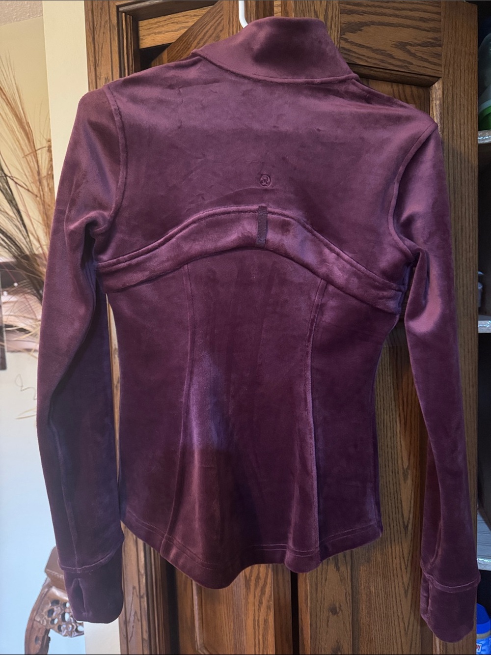 Lululemon Define Jacket.  athletics Velvet-Look Bomber Jacket in Deep Plum